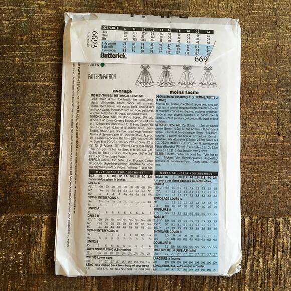 Butterick Sewing Pattern 6693 1860s Southern Belle Dress Scarlett 12-14-16 UNCUT - Picture 2 of 2